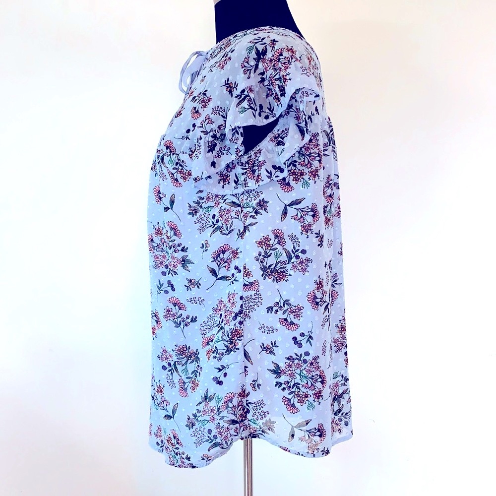 Dr2 By Daniel Rainn Flutter Cap Sleeve Floral Top - image 5